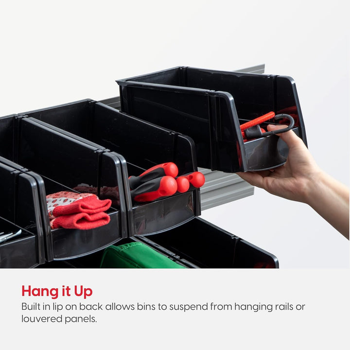 Stackable Storage Bins Open Front, 6 Pack