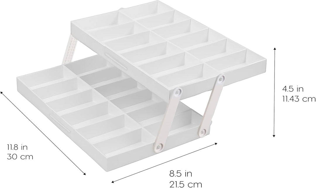2 Tier Drawer Organizer Expandable, Multi Level Smart Drawer Organizer with Dividers - IRIS USA