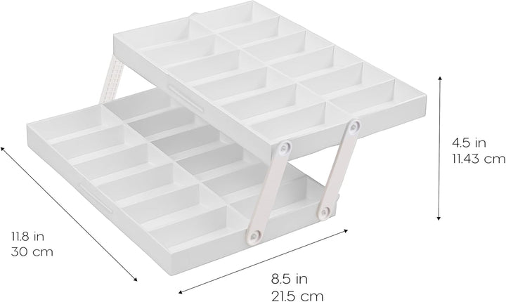 2 Tier Drawer Organizer Expandable, Multi Level Smart Drawer Organizer with Dividers - IRIS USA