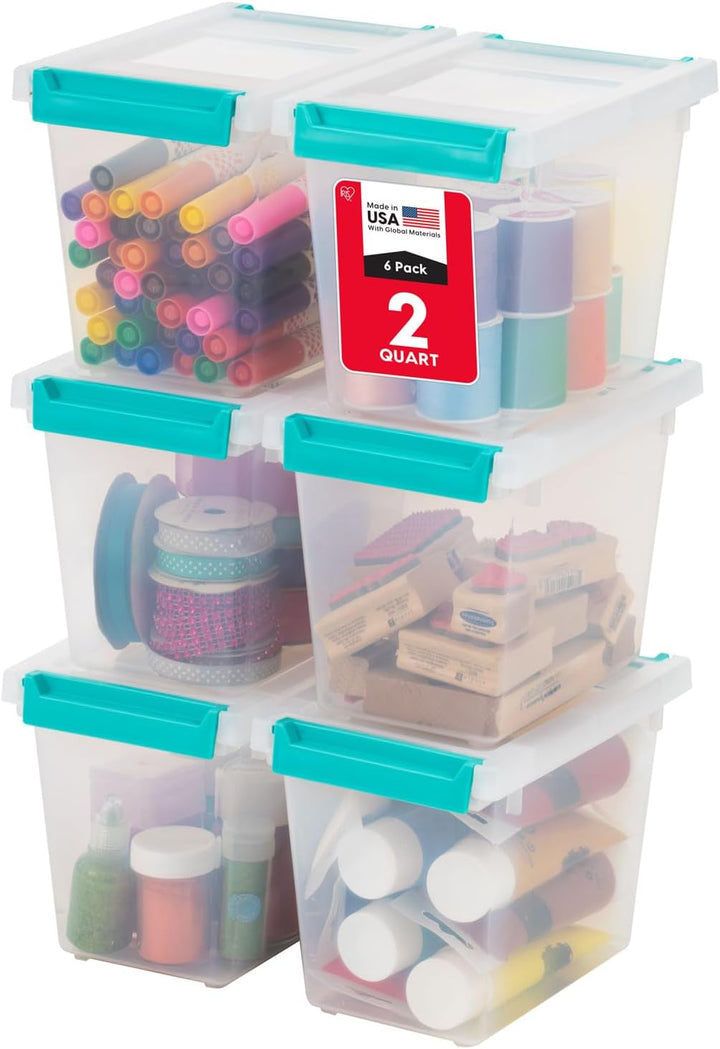 2 Qt. Craft Storage Bins with Lids, 6-Pack