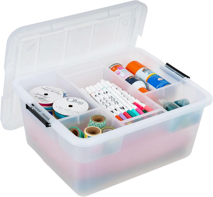 18 QT Clear Storage Organizer with Removable Dividers
