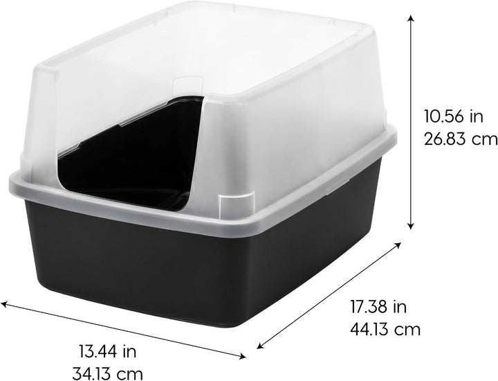 IRIS USA Cat Litter Box Small, High Sided, Scatter Shield
