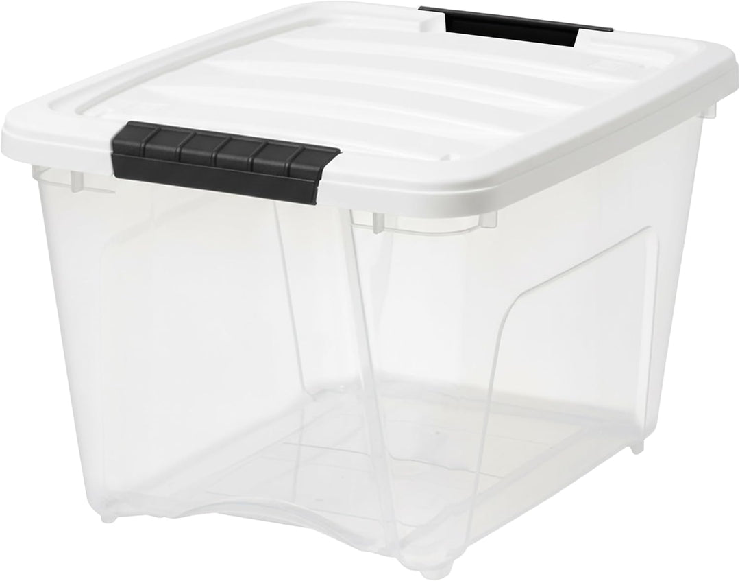 19 Qt Stackable Plastic Storage Bins with Lids, 6 Pack