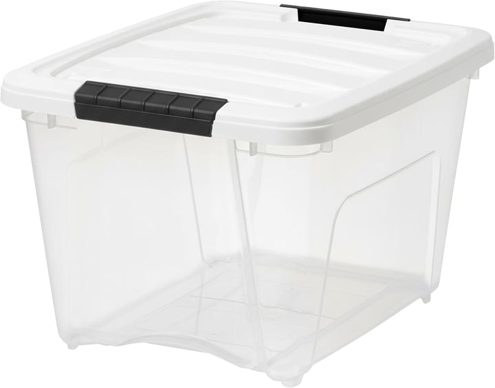 19 Qt Stackable Plastic Storage Bins with Lids, 6 Pack