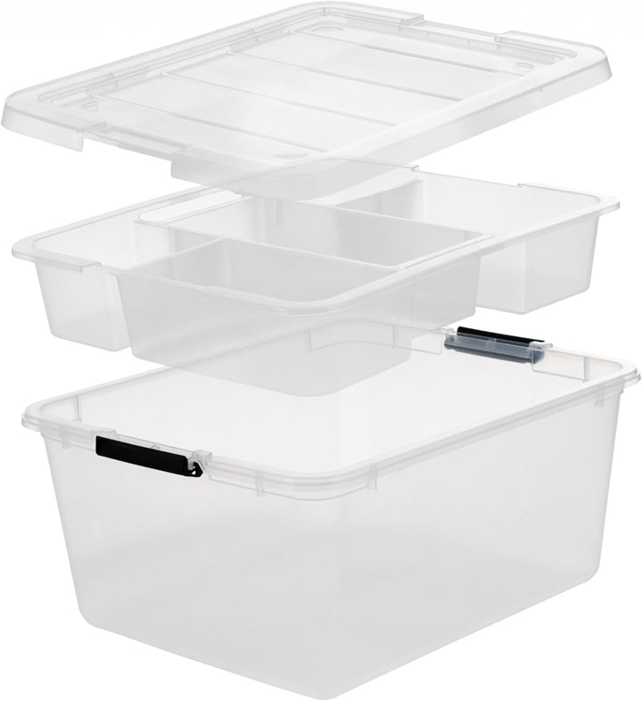 18 Quart Craft Storage Bins with Latching Lids (6-pack)