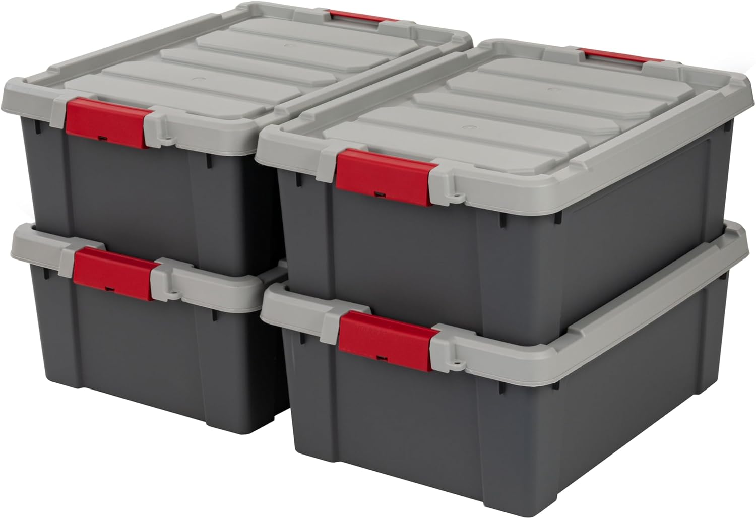 12 Gallon Lockable Storage Totes with Lids (4 Pack) – IRIS USA