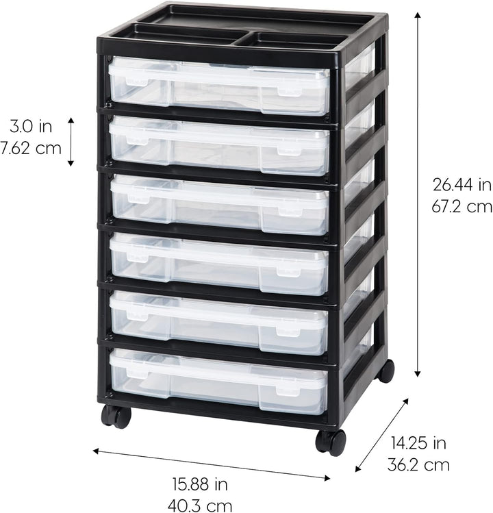 6-Tier Scrapbook Rolling Storage Cart with Organizer