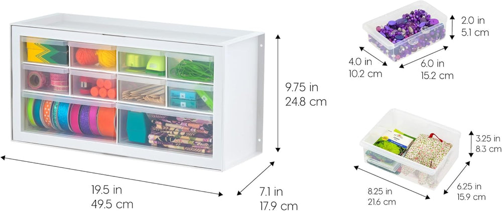 Small Drawer Organizer Storage, 2-Pack, 10-Drawer - IRIS USA