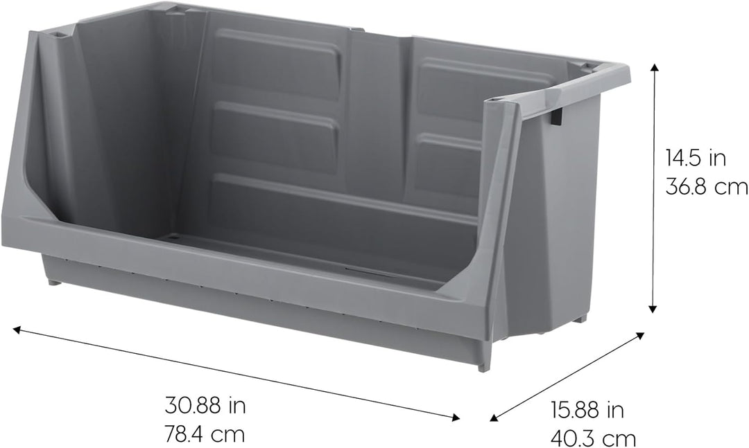 Open Front Stackable Storage Bins 3 pack - IRIS USA