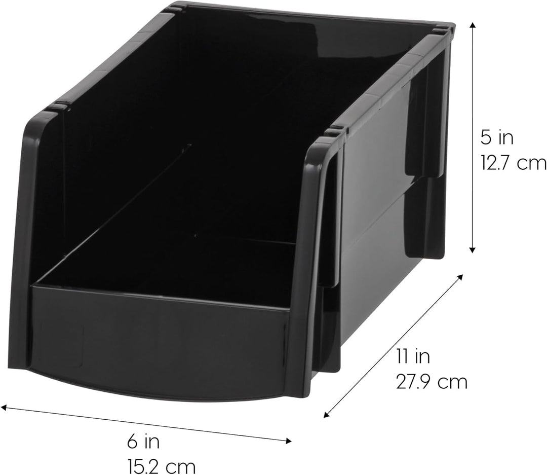 Stackable Open Front Shelf Bin Storage Organizer