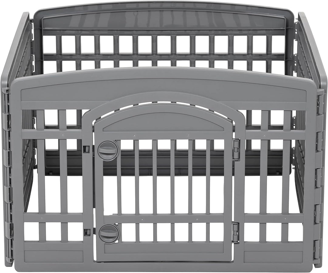 24" Dog Playpen 4-Panel Pet Exercise Pen with Door Gate