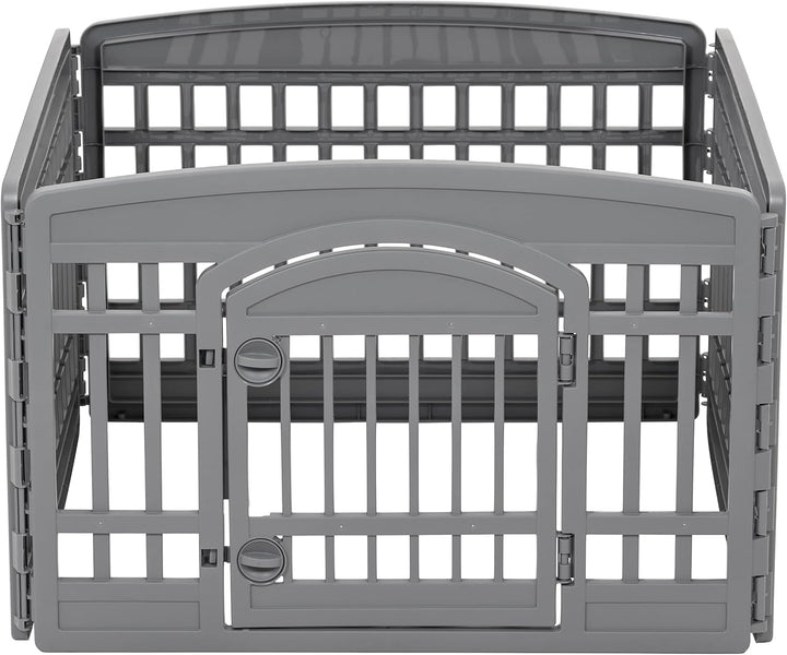 24" Dog Playpen 4-Panel Pet Exercise Pen with Door Gate