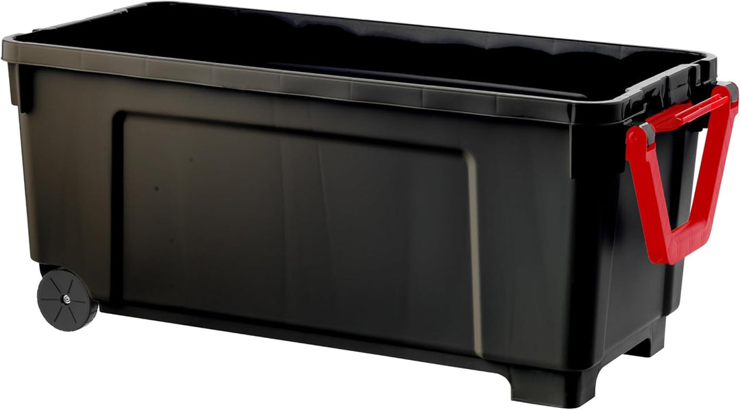 TrailBox 2-Pack – 43-Gallon Lockable Storage Trunks for Truck Beds & Camping Gear – Heavy-Duty Black/Gray Bins
