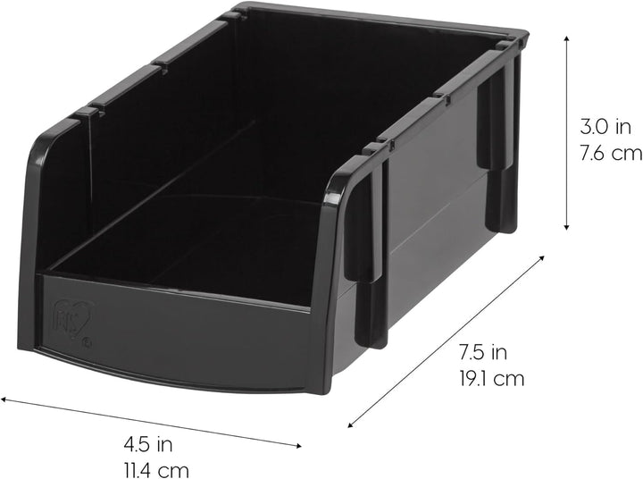 Stackable Open Front Shelf Bin Storage Organizer