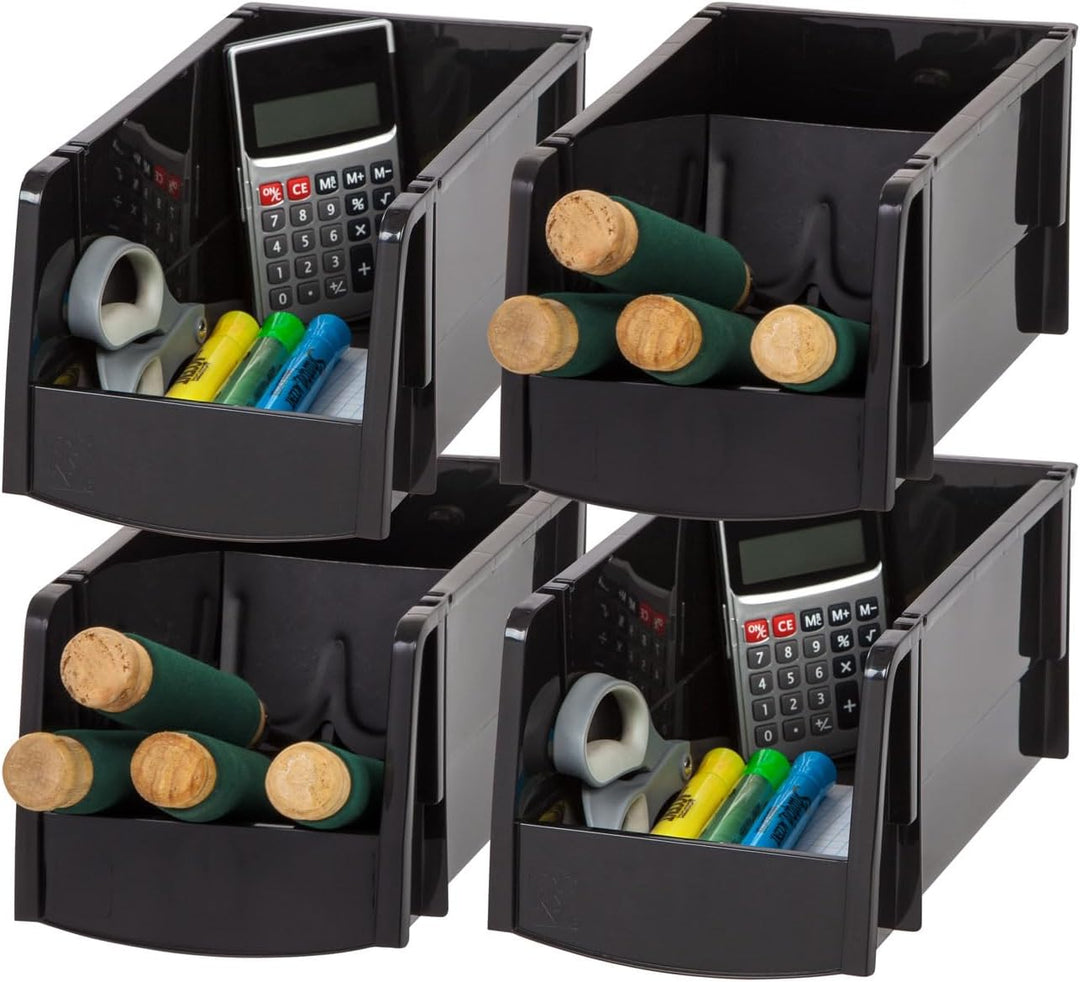 Stackable Open Front Shelf Bin Storage Organizer