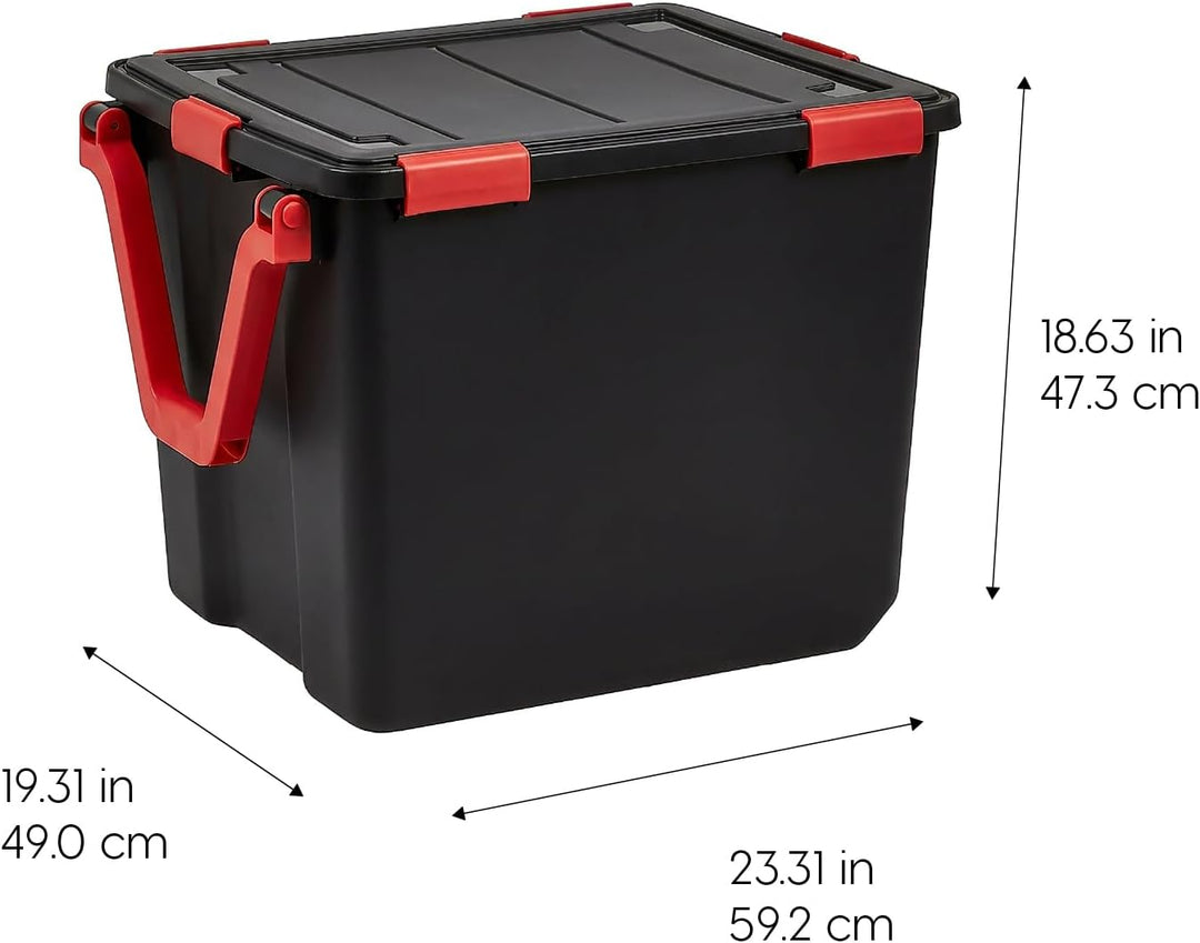106 Quart WeatherPro Gasket Box, Weather Resistant Storage Bins with Latching Lids (3-pack)
