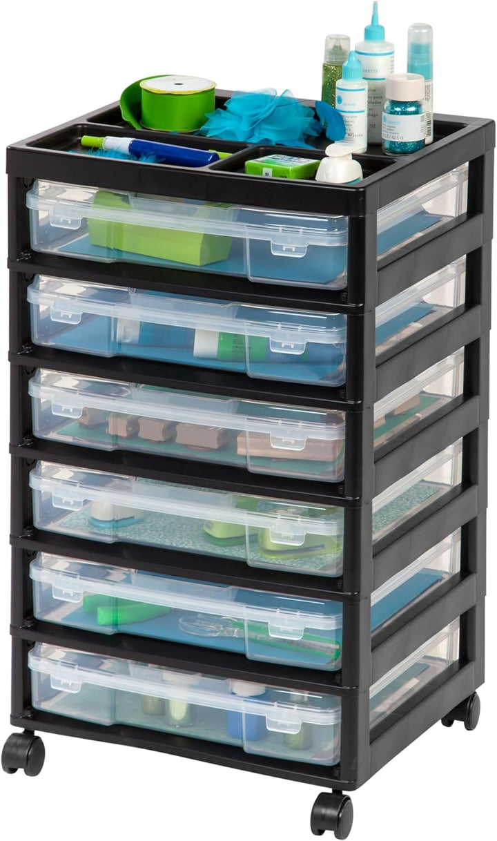 6-Tier Scrapbook Rolling Storage Cart with Organizer
