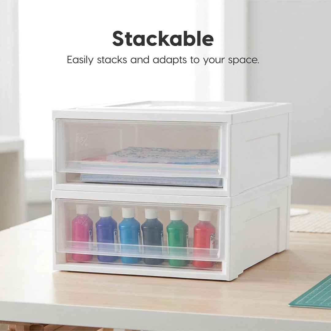 22 Qt Under Bed Storage Drawer, 4 Pack, White