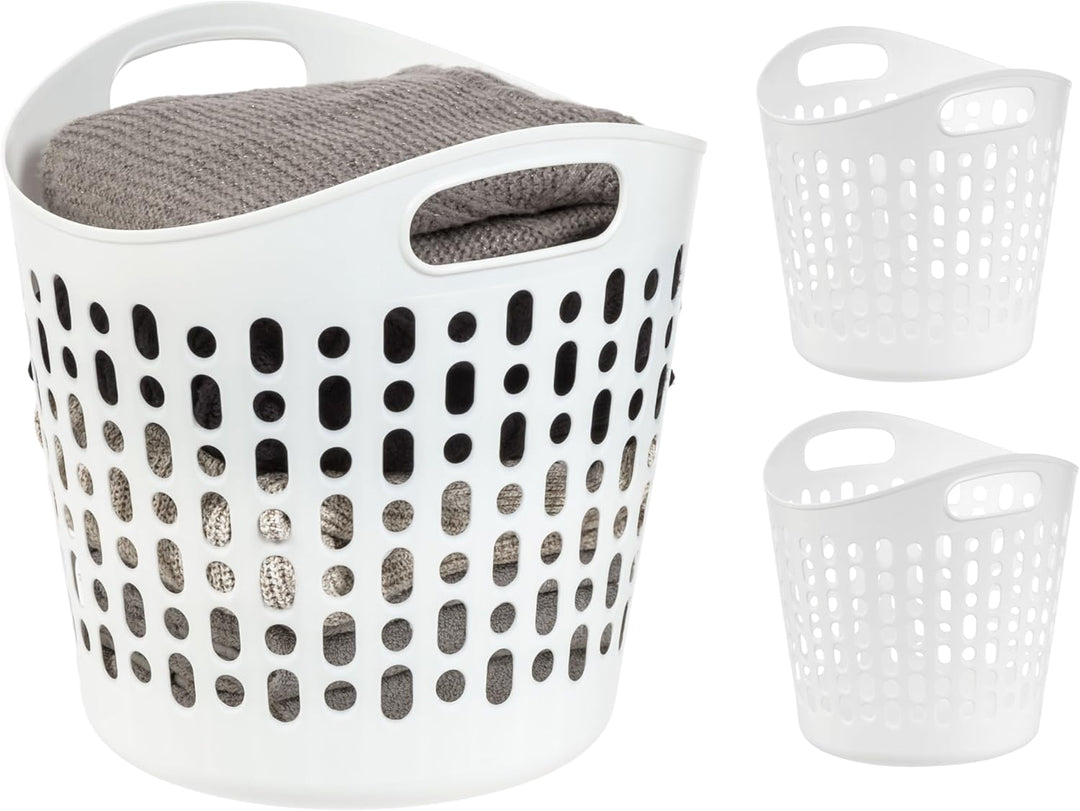 Plastic Laundry Basket, 27L - 3 Pack - IRIS USA