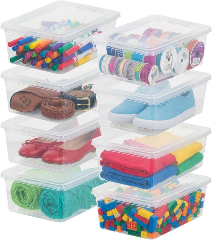 7 Quart Plastic Storage Bins with Lids (8-pack)