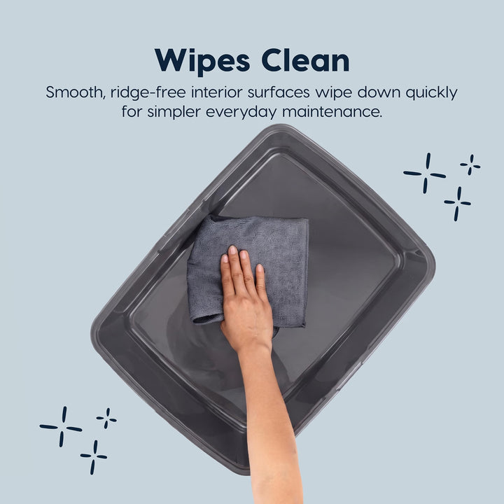 IRIS USA Cat Litter Box Small, High Sided, Scatter Shield