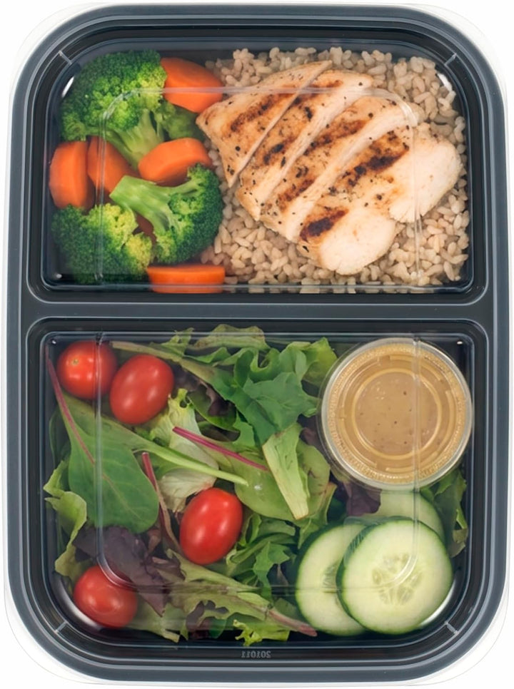 Meal Prep Containers, 36oz - 50 Pack (100-Piece) Reusable Food Storage Containers with Lids