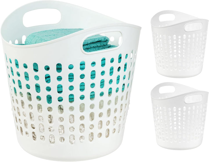 Plastic Laundry Basket, 40L - 3 Pack - IRIS USA