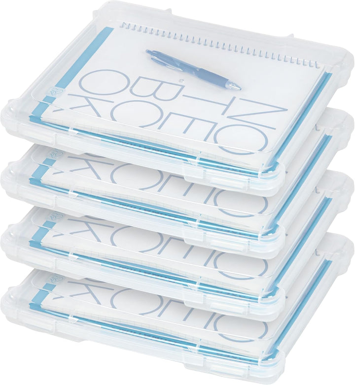 Board Game Storage Craft Organizer Box with Snap-Tight Latch Lid, 4-Pack