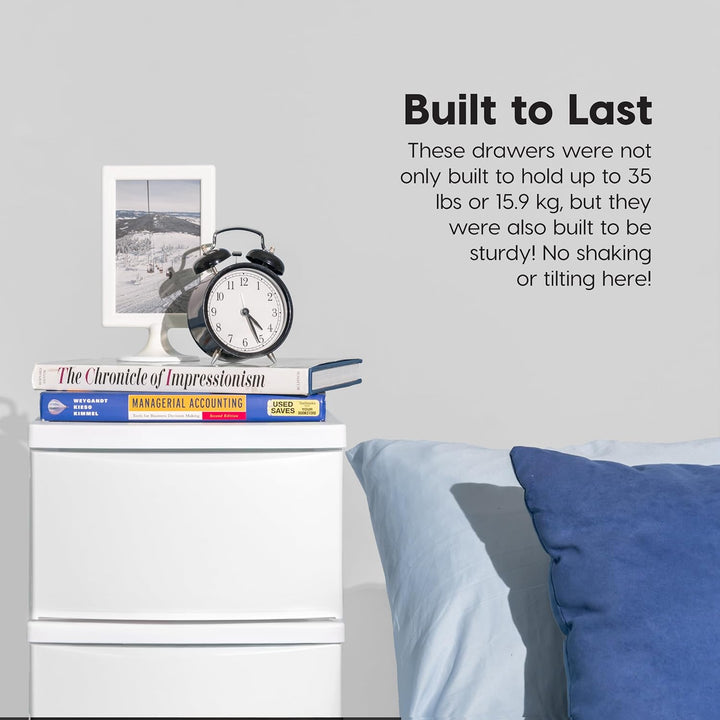 Plastic Drawer Storage Organizer, 4-Drawers, White - IRIS USA