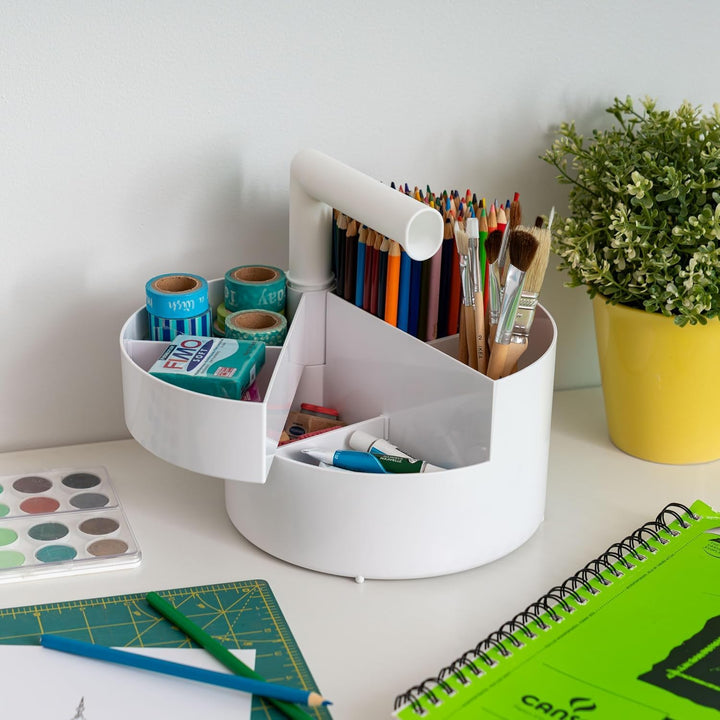 2-Pack Desk Caddy Organizer with Built-In Handle &amp; 6 Storage Compartments - IRIS USA