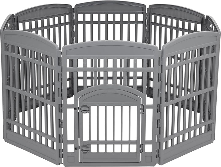 34" Dog Playpen Tall Dog Playpen Indoor – 8-Panel Puppy Playpen with Door