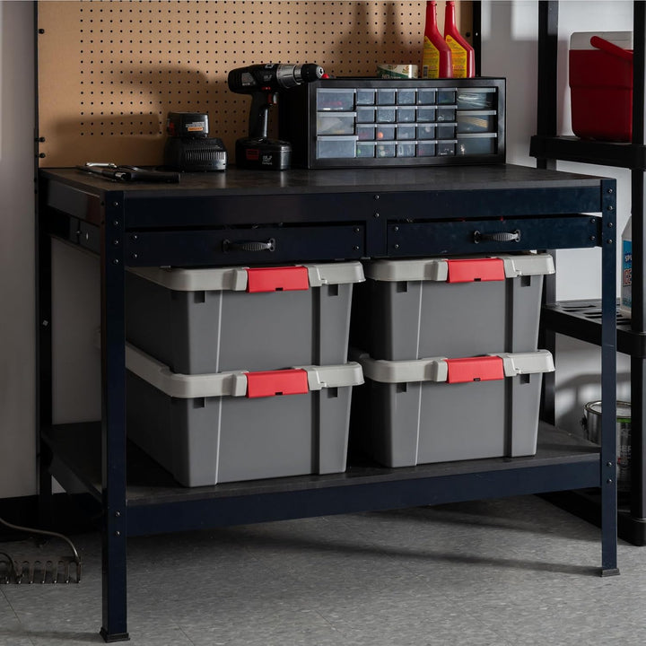 12 Gallon Lockable Storage Totes with Lids  (4 Pack)