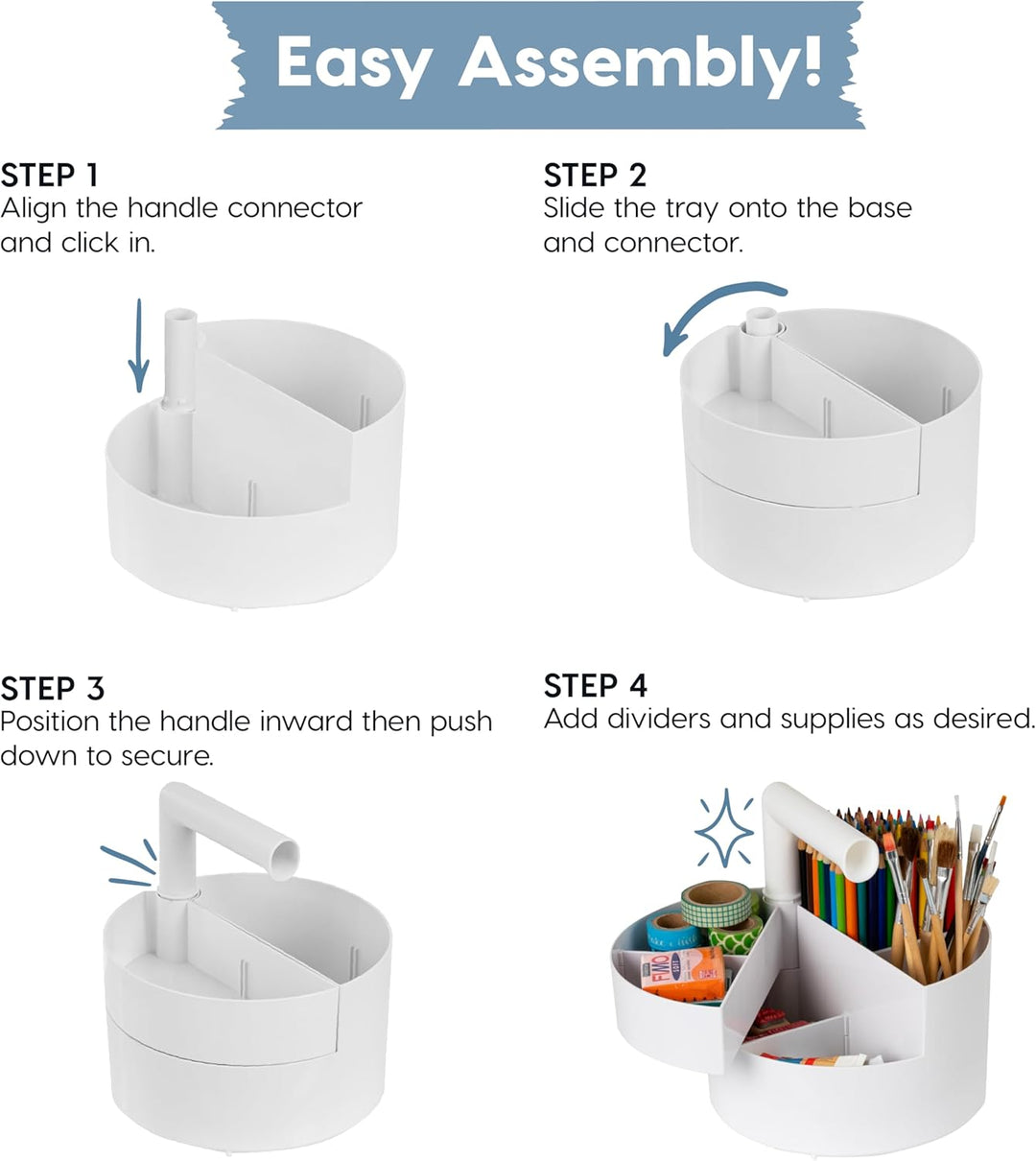 2-Pack Desk Caddy Organizer with Built-In Handle &amp; 6 Storage Compartments - IRIS USA