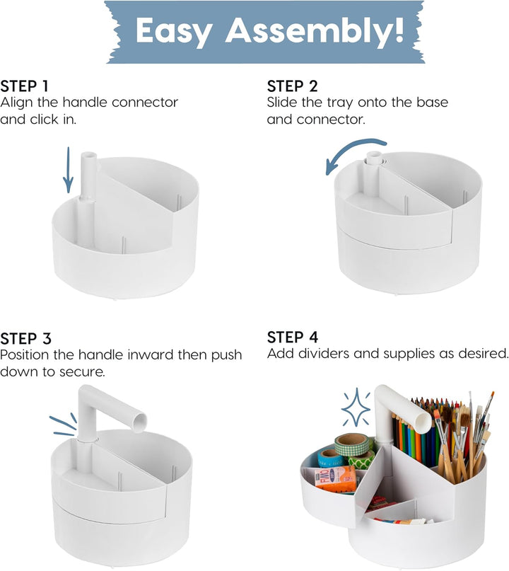2-Pack Desk Caddy Organizer with Built-In Handle &amp; 6 Storage Compartments - IRIS USA