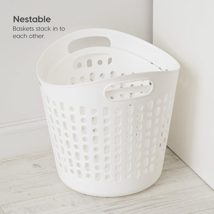 Plastic Laundry Basket, 40L - 3 Pack - IRIS USA