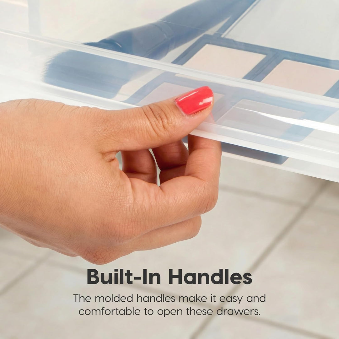 22 Qt Under Bed Storage Drawer, 4 Pack, White