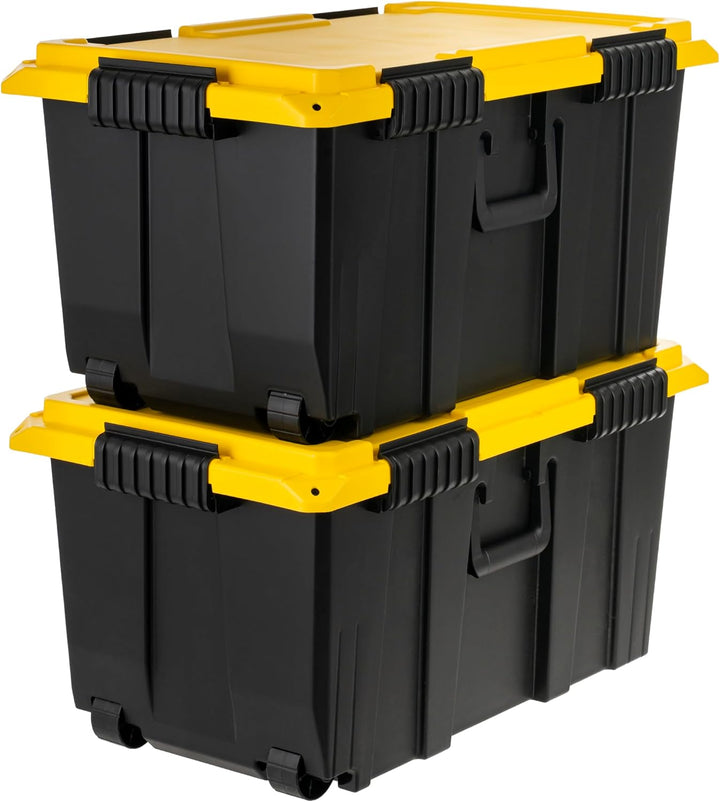 22 Gallon Rolling Footlocker Pro with Wheels, 2 Pack