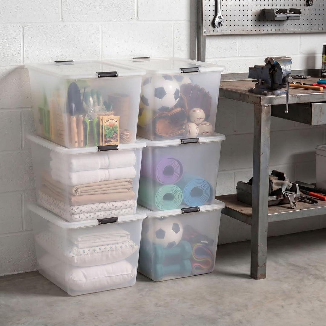 55 Quart High-Capacity Storage Bins with Latching Lids