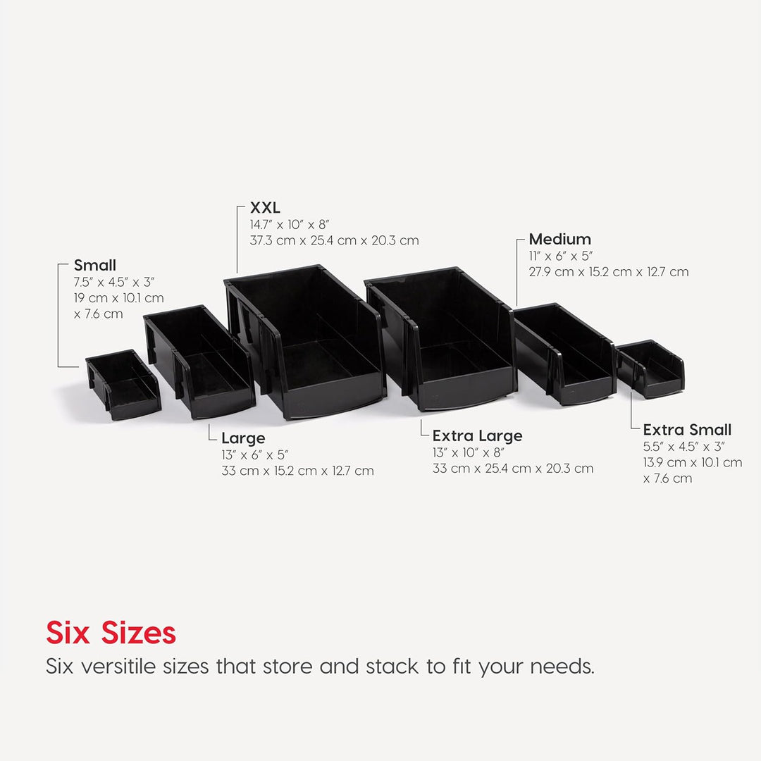 Stackable Open Front Shelf Bin Storage Organizer