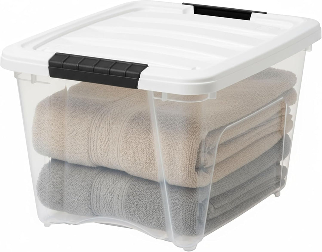 19 Qt Stackable Plastic Storage Bins with Lids, 6 Pack