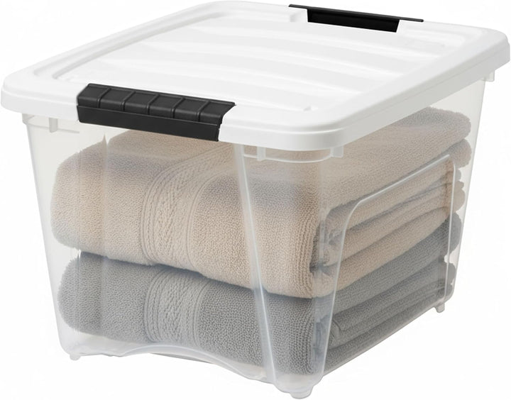 19 Qt Stackable Plastic Storage Bins with Lids, 6 Pack