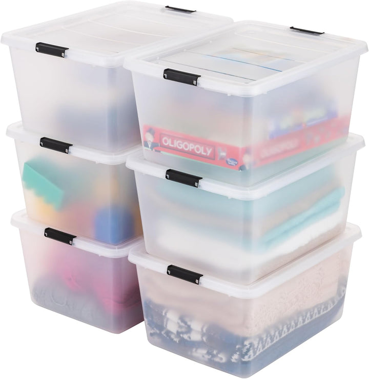32 Quart High-Capacity Craft Storage Bins with Latching Lids (6-pack)