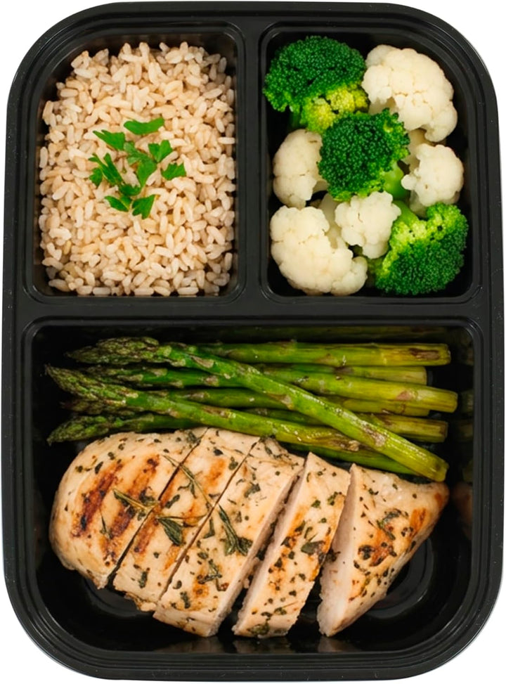 Meal Prep Containers, 36oz - 50 Pack (100-Piece) Reusable Food Storage Containers with Lids
