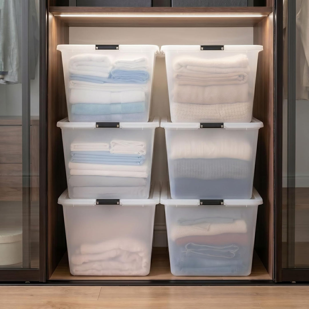 55 Quart High-Capacity Storage Bins with Latching Lids
