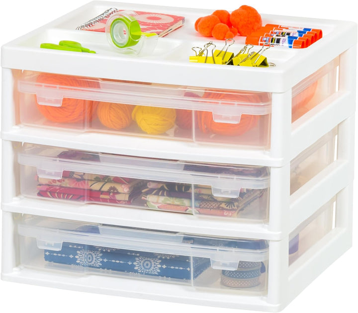 3-Tier Desk Top Storage Unit with Organizer Top