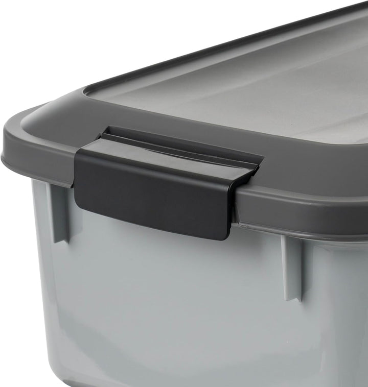 WeatherPro Airtight Pet Food Storage Containers Stackable, 2 Pack, Gray - IRIS USA