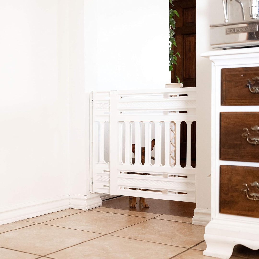 24"-39" Adjustable Indoor Pet Barrier, 2-Pack, White - IRIS USA