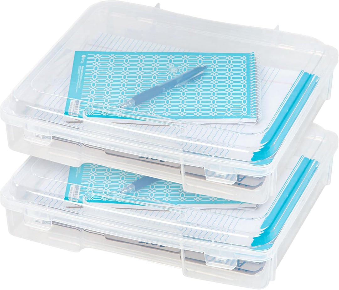 Board Game Storage Craft Organizer Box with Snap-Tight Latch Lid, 2-Pack - IRIS USA