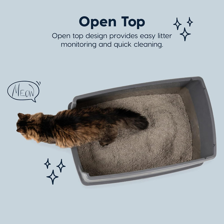 XXL Stainless Steel Litter Box Enclosed High Sided for Cats