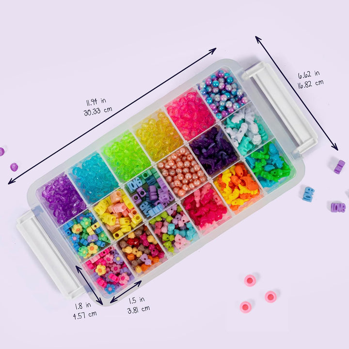IRIS USA 2 Qt. Bead Organizer Storage Bins |Made in USA| - Clear/White